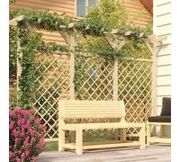 Clôture grillagée avec dessus de pergola en bois de pin vert imprégné - 300 x 50 x 200 cm - Grille de jardin - Brise-vue - Montage sûr