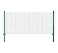 Clôture grillagée avec poteaux en acier - 25 x 1 m - Vert - PVC et revêtement en poudre - Pour jardin, industrie, agriculture, protection des volailles et chiots, simple