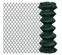 Clôture grillagée revêtue de PVC Vert 1 x 15 m, 100 cm de haut, 2,6 mm d'épaisseur, acier, inoxydable, résistant aux intempéries