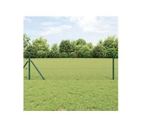 Clôture Hexagonale Vidaxl Gris 0.6x50 M En Acier, Poteaux De Clôture Vidaxl 13 Pcs Vert Ø32 Mm 100 Cm En Acier Galvanisé