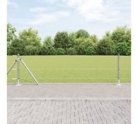 Clôture Hexagonale Vidaxl 0.4x25 M En Acier Galvanisé, Poteaux De Clôture Vidaxl Avec Plaques De Base 13 Pcs Ø32mm 50cm En Acier Galvanisé