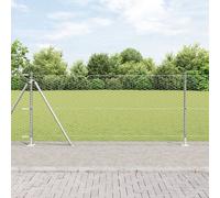 Clôture Hexagonale Vidaxl 0,8x25 M Acier Galvanisé, Pieux De Clôture Vidaxl Avec Bases 13 Pcs Ø32mm 90cm Acier Galvanisé