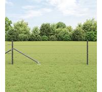Clôture Hexagonale Vidaxl Gris 0.4x10 M Acier, Poteaux De Clôture Vidaxl Avec Pointe 7 Pcs Ø32 Mm 60 Cm Acier Galvanisé