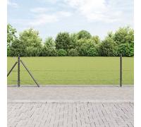 Clôture Hexagonale Vidaxl Grise 0.6x50 M En Acier, Poteaux De Clôture Vidaxl Avec Plaques De Base 13 Pcs Ø32mm 70cm En Acier Galvanisé
