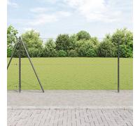 Clôture Hexagonale Vidaxl Grise 1,2x50 M En Acier, Poteaux De Clôture Vidaxl Avec Plaques De Base 13 Pcs Ø32mm 68,5cm Acier Galvanisé