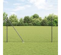 Clôture Hexagonale Vidaxl Grise 1,5x10 M Acier, Poteaux De Clôture Vidaxl Avec Pointe 7 Pcs Ø32 Mm 170 Cm Acier Galvanisé