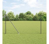 Clôture Hexagonale Vidaxl Grise 1.6x50 M Acier, Piquets De Clôture Vidaxl Avec Piquet 13 Pcs Ø32 Mm 180 Cm Acier Galvanisé