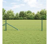 Clôture Hexagonale Vidaxl Verte 0,4x25 M Acier, Poteaux De Clôture Vidaxl Avec Ancre Épuisée 13 Pcs Ø32 Mm 60 Cm Acier Galvanisé