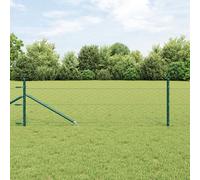 Clôture Hexagonale Vidaxl Verte 0,4x25 M En Acier, Poteaux De Clôture Vidaxl Avec Pointe 13 Pcs Ø32 Mm 60 Cm En Acier Galvanisé