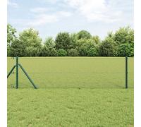 Clôture Hexagonale Vidaxl Verte 0.4x50 M Acier, Poteaux De Clôture Vidaxl 13 Pcs Verts Ø32 Mm 80 Cm Acier Galvanisé