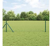 Clôture Hexagonale Vidaxl Verte 0.4x50 M Acier, Poteaux De Clôture Vidaxl 13 Pcs Verts Ø32 Mm 80 Cm Acier Galvanisé