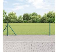 Clôture Hexagonale Vidaxl Verte 0,5x100 M En Acier, Poteaux De Clôture Vidaxl Avec Bases 13 Pcs Ø32mm 70cm En Acier Galvanisé