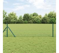 Clôture Hexagonale Vidaxl Verte 0,6x10 M En Acier, Poteaux De Clôture Vidaxl 7 Pcs Verts Ø32 Mm 100 Cm En Acier Galvanisé