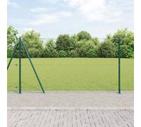 Clôture Hexagonale Vidaxl Verte 1,2x10 M En Acier, Pieux De Clôture Vidaxl Avec Plaques De Base 7 Pcs Ø32mm 68,5cm En Acier Galvanisé