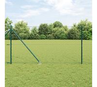 Clôture Hexagonale Vidaxl Verte 1,4x100 M Acier, Piquets De Clôture Vidaxl Avec Pointe 13 Pcs Ø32 Mm 160 Cm Acier Galvanisé