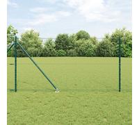Clôture Hexagonale Vidaxl Verte 1,4x100 M Acier, Poteaux De Clôture Vidaxl Avec Piquet 13 Pcs Ø32 Mm 160 Cm Acier Galvanisé