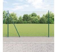 Clôture Hexagonale Vidaxl Verte 1,5x50 M En Acier, Poteaux De Clôture Vidaxl Avec Plaques De Base 13 Pcs Ø32mm 83,5cm En Acier Galvanisé