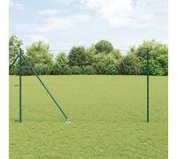 Clôture Hexagonale Vidaxl Verte 1,6x10 M En Acier, Poteaux De Clôture Vidaxl Avec Pointe 7 Pcs Ø32 Mm 180 Cm En Acier Galvanisé