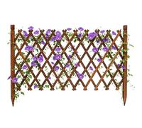 Clôture Jardin Extérieur en Bois Massif, Barrière Jardin Extensible à Planter, Treillis Bois Pliable Bordure Gazon Claustra Extérieur Paravent Décoratif(Brun,210cmHx240cmL)