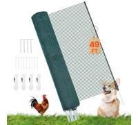 Clôture mobile pour chiens et poules - Filet en osier 15 x 0,9 m - Filet en PE - Piquets à double pointe - Cordes de tension incluses - Pour le jardin et le camping