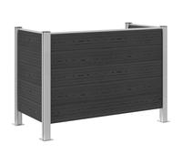 Clôture pour poubelle Gris 161 x 85 x 115 cm Aluminium WPC | Modulaire extensible, résistant à la corrosion, montage facile, pour séparation du jardin