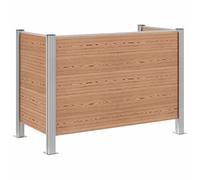 Clôture pour poubelle Marron 161 x 85 x 115 cm Aluminium WPC | Design extensible, poteaux résistants à la corrosion, montage facile, pour délimitation du jardin
