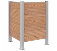 Clôture pour poubelle Marron 85 x 85 x 115 cm Aluminium WPC | Modulaire extensible, résistant à la corrosion, montage facile, pour jardin ou cour