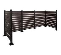 Clôture pour poubelles en aluminium HWC-K57 extensible 130x300x110cm anthracite