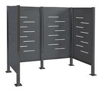 Clôture pour poubelles HWC-J55 150x165x85cm métal anthracite