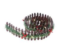 Clôture pour sapin de Noël - Barrière lumineuse à LED miniature en bois pour décorations de Noël, décoration festive pour intérieur et extérieur, mini clôture décorative pour installation
