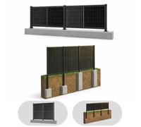 Clôture solaire 4.0 noire (acier inoxydable), pour 9 modules de 1722mm, en orientation verticale, avec pied. Clôture solaire PV