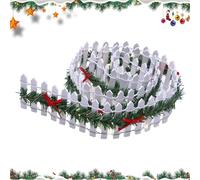 Clôtures d'arbre de Noël, clôture de village de Noël miniature | Clôture de jardin | Décoration de fête avec lumière LED, accessoires de jardin féerique en bois pour, décoration de maison de vacances