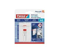 Clou adhésif, 2 pièces, pour carrelage et métal, jusqu'à 4 kg par clou, ajustable, blanc