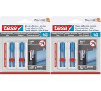 Clou adhésif tesa pour toile, papier peint et plâtre, hauteur réglable, clou autocollant, toiles et cadres pour châssis, force adhésive 1 kg par clou, peut être retiré sans laisser de trace (Lot de 2)