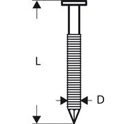 Clou strié à tête ronde SN21RK 65RHG 2,8 mm, 65 mm, galvanisé à chaud, rainuré, 4000 pcs.