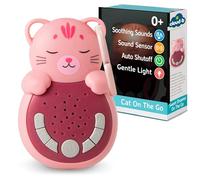 Cloud b Sweet Dreamz On The Go | Machine à Son de Voyage avec Lumière Calmante | 4 Bruits Blancs & Berceaux Relaxants | Capteur Smart Réactivant & Lueur Doux | Aide Sommeil Nouveau-né | Chat