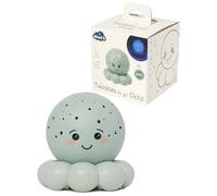 Cloud B Twinkles To Go Octo Vert Pastel | Projecteur de Nuit Portable Étoiles & Poissons pour Enfants | 3 Couleurs Apaisantes (Ambre, Bleu, Vert) avec Rotation Automatique | Minuterie de 45 Minutes