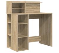 CLOUD Bureau à domicile, Table de travail, avec rangement - Chêne Sonoma 90x48x101.5 cm Bois d'ingénierie ll460