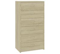 CLOUD Meuble de rangement,Commode Armoire Buffet avec 6 tiroirs Chêne sonoma 50x34x96cm Bois d'ingénierie CHYNEW1775892