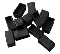 Cloudpower Lot de 12 capuchons rectangulaires noirs en caoutchouc pour pieds de chaise, pieds de meubles pour PADS, protecteurs de parquet, 20 x 40 mm