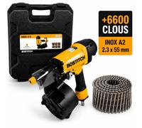 Cloueur Bostitch N66C-2-E + 6600 clous inox A2 2.3 x 55 mm liaison fil