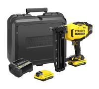 Cloueur de Finition 16g Sans Fil STANLEY FATMAX V20 SFMCN616D2K-QW avec 2 Batteries Li-Ion 18 V 2,0 Ah, 1 Chargeur et 1 Malette de Transport