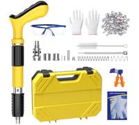 Cloueuse à Béton Manuelle Kit, Pistolet à Clous Acier Portable Réglable à 5 Vitesses, Couverture insonorisée, pistolet à clouer portable avec 100 Clous pour Tuyauterie Support Goulotte DIY