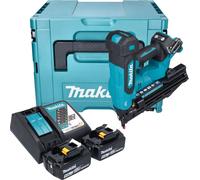 Cloueuse à tête plate sans fil Makita DBN 610 RTJ 18 V 32 - 64 mm Brushless + 2 batteries 5,0 Ah + chargeur + Makpac