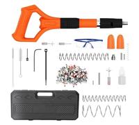 Cloueuse Béton Manuelle, Pistolet à Clous Acier Portable avec 100 Clous, Mallette, Lunettes, Gants, Bouchons, 5 Niveaux Réglables, pour Fixation Murale, Ciment, Brique, Métal, Goulotte