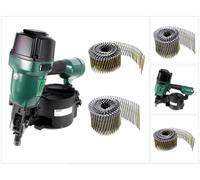 Cloueuse pneumatique Prebena 7F-CNW90-S01 pour clous en rouleau de type CNW de 45 à 90 mm + clous en rouleau à tige annelée 7 200 pièces + clous en rouleau à tige annelée 3 600 pièces