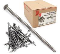 Clous 1.2x16mm 1kg 6750 pcs. | Clou acier brut pour menuiserie, intérieur, charpente | Clou sans revêtement pour bois sec | Clous Drahtstift Lun Fix