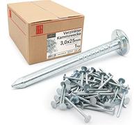 Clous de toiture galvanisés 3x25mm - boîte 1kg (env.570 pcs), clou feutre bitumé, shingle, pointe pour toit cabane, abri jardin, maison bois, clous vis et fixations | Lun Fix