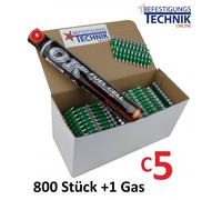 Clous pour béton C5 2,6x20mm 1xGas bleu 152mm pour cloueur pour béton Sympafix GT/C45