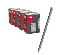 Clous TOX en fil métallique en 4 tailles avec tête aplatie, kit pour fixations presque invisibles dans le bois - 1,2x20 / 1,4x25 / 1,6x30 / 1,8x35 mm - acier brut, 400 g par carton, 063909008